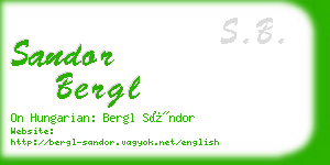 sandor bergl business card